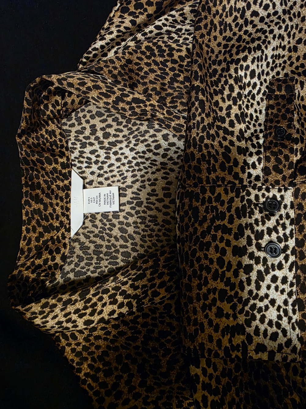 H&M Leopard Print Tie-Neck Tunic Dress in Brown and Black - Picture 5 of 5